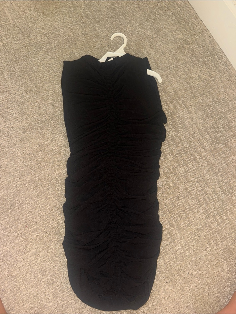 Zara Ruched Black Bodycon Mini Dress